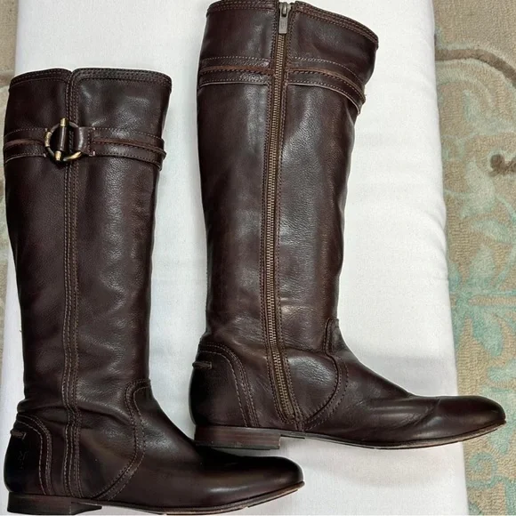 Frye Dark Brown Over the Knee Leather Boots - Picture 1 of 10